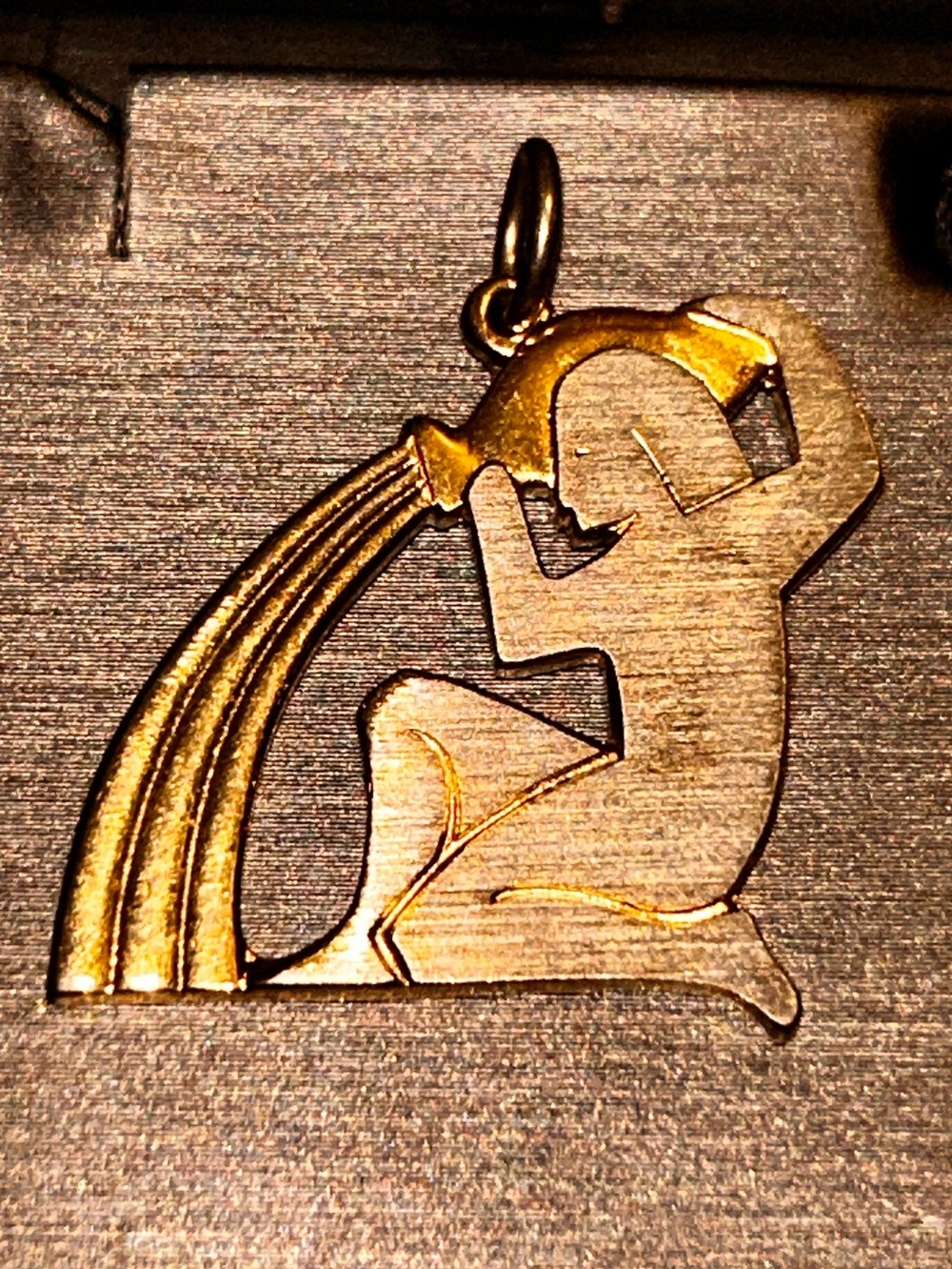 Gold-Tone Aquarius Zodiac Pendant Necklace Charm